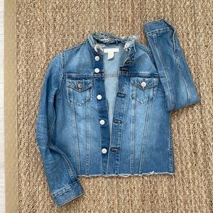 Distressed denim jacket (H&M)